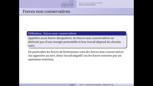 Résumé préTP des théorèmes énergétiques pour un point