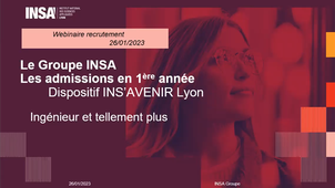 Présentation des admissions en 1re année et du dispositif INS'AVENIR